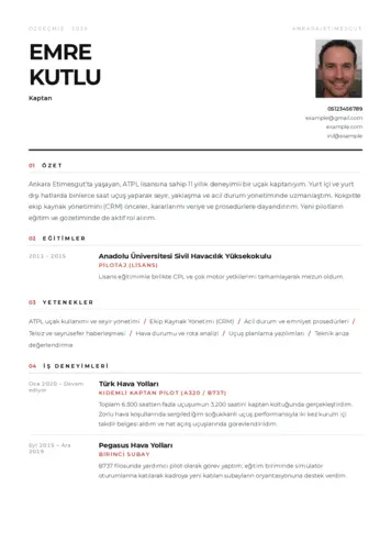 Kaptan Cv Örnekleri cv indir